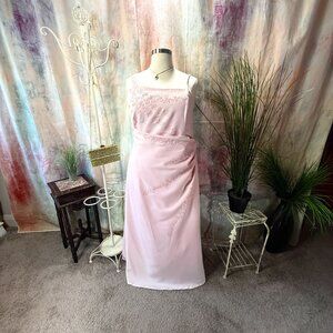 VTG 📌Sally 90s Beaded Draped Waist Prom - Evening - Homecoming - Cruise Gown